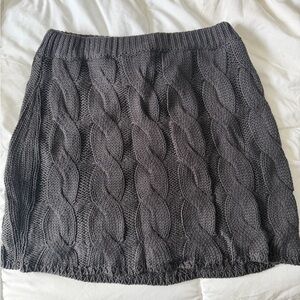 Le Lis Charcoal Cable Knit Mini Skirt